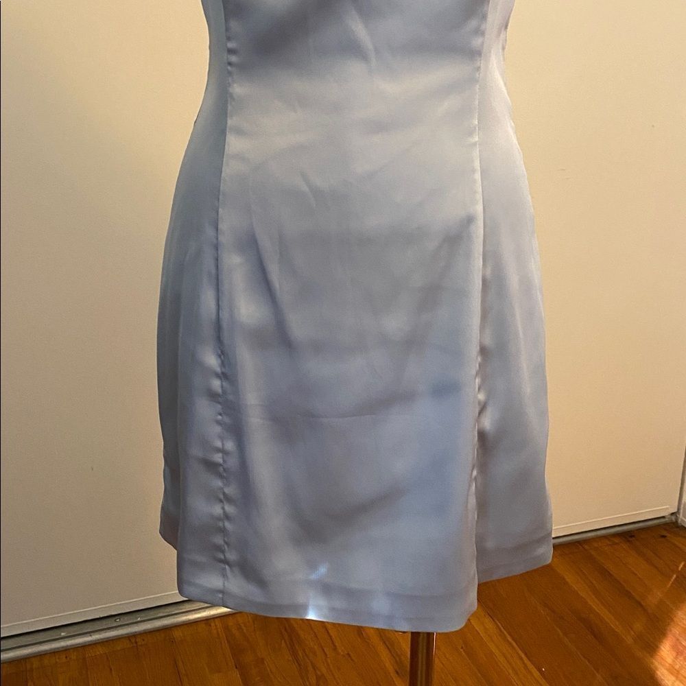 Sunday Best Shimmer Satin Squareneck Micro Dress Size 6 - Picture 5 of 16
